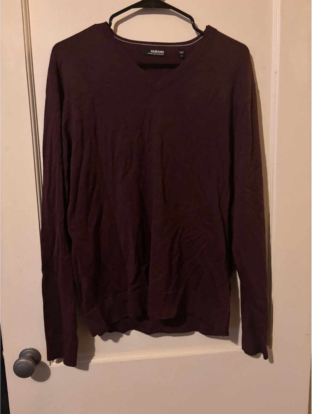 Murano burgundy long sleeve top Large